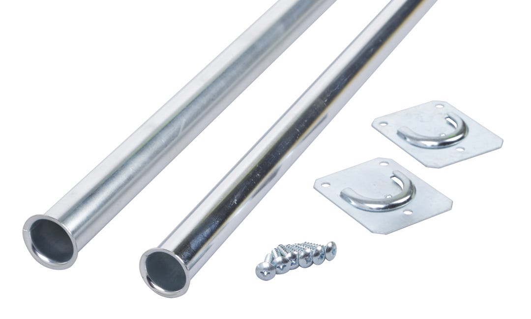 Heavy-Duty Closet Rod, Adjustable 30-in. to 48-in., Silver