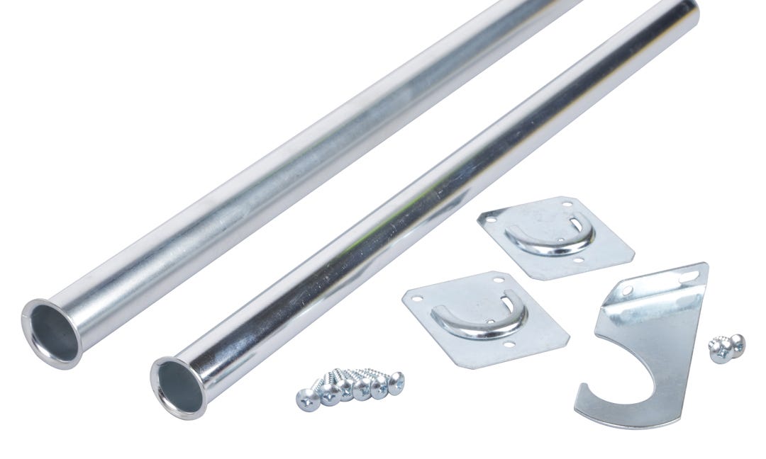 Heavy-Duty Closet Rod, Adjustable 48-in. to 72-in., Silver