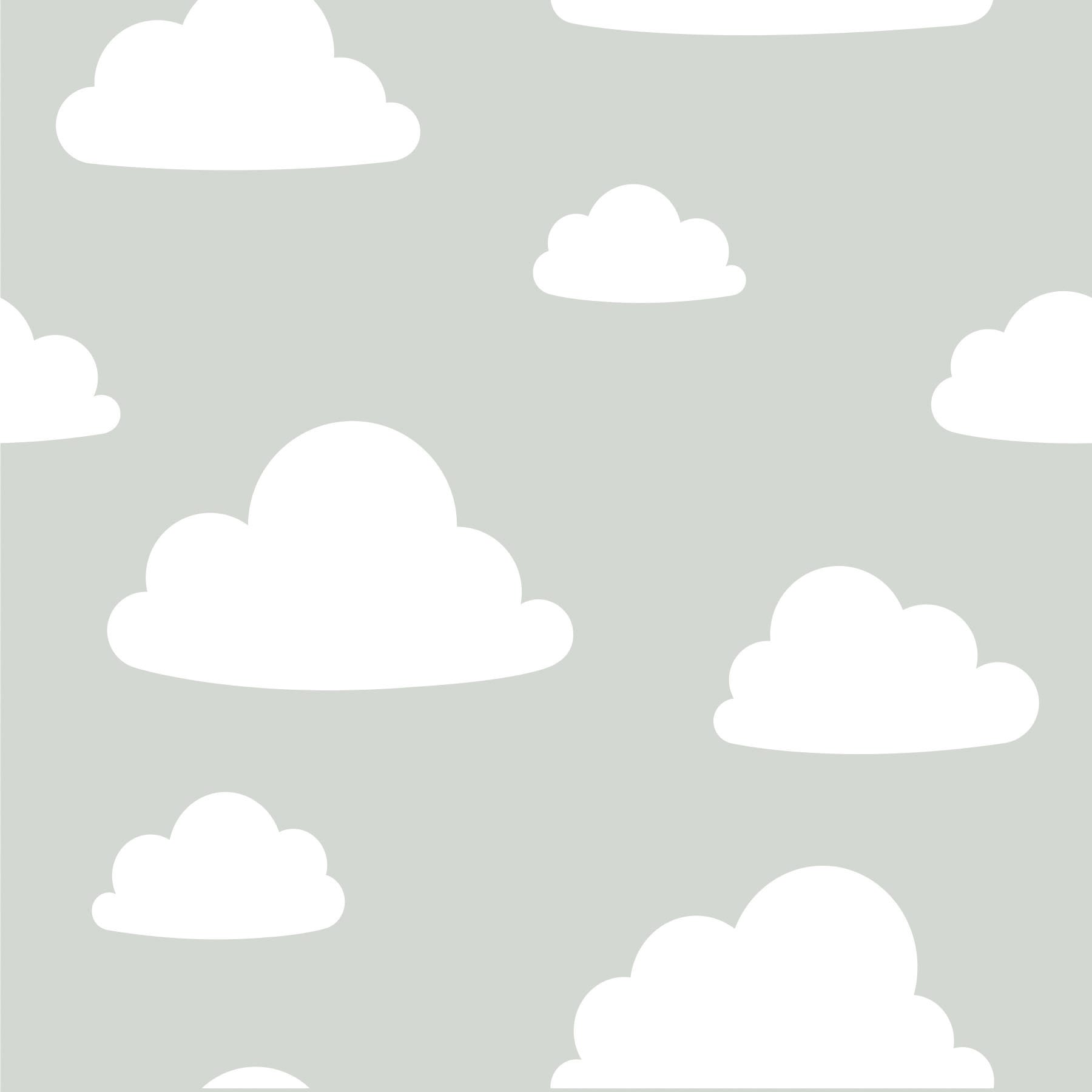 Clouds Peel & Stick Wallpaper, Grey
