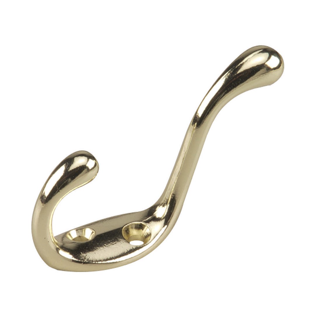 3 1/2-in. Heavy Duty Coat Hook, Brass