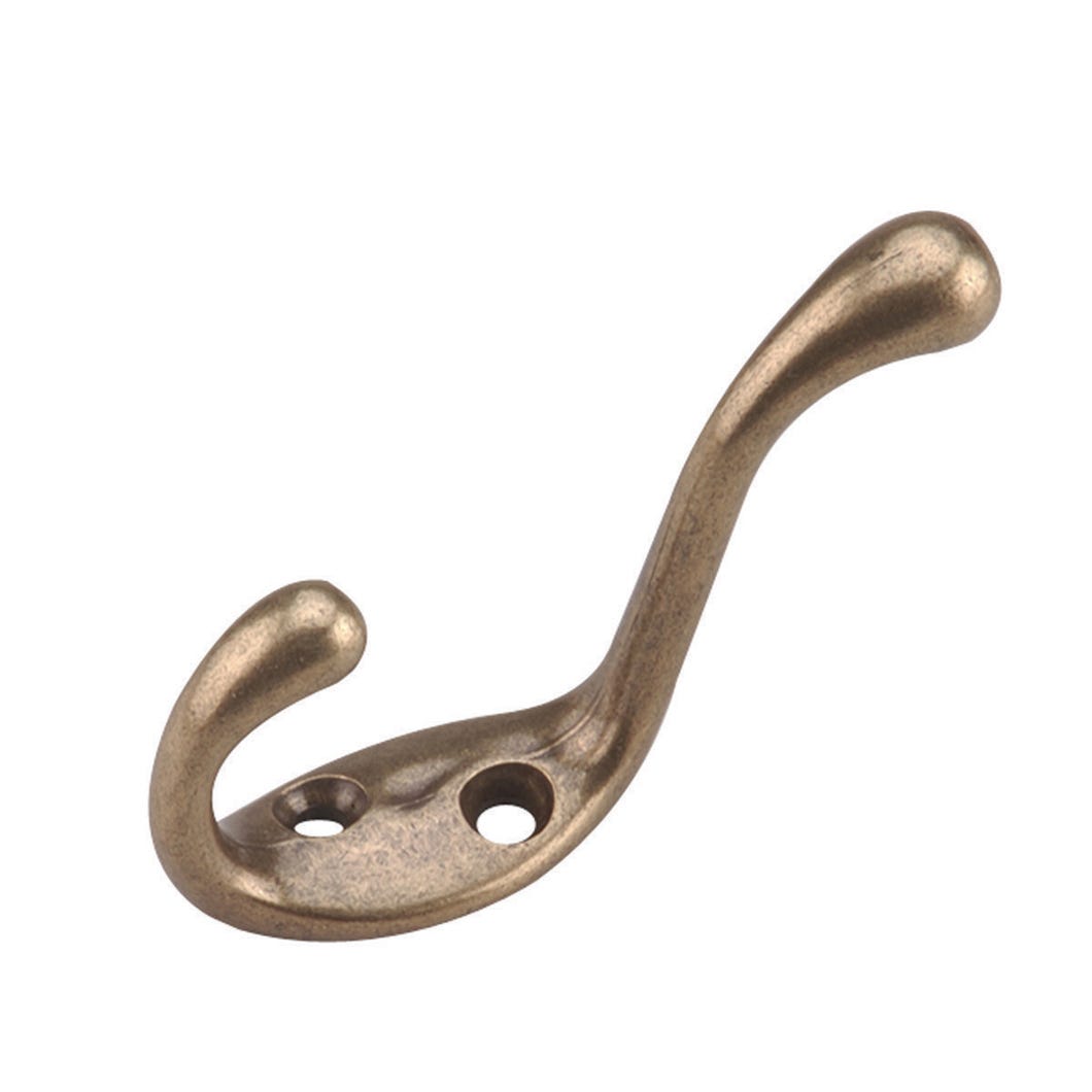 3 1/2-in. Heavy Duty Coat Hook, Antique Brass