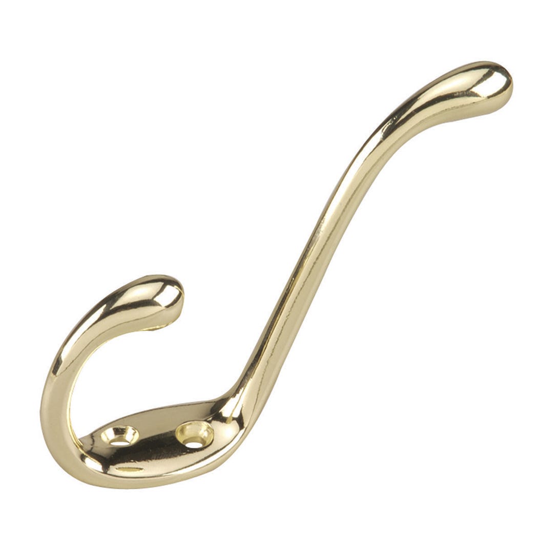 5 1/2-in. Heavy Duty Coat Hook, Brass
