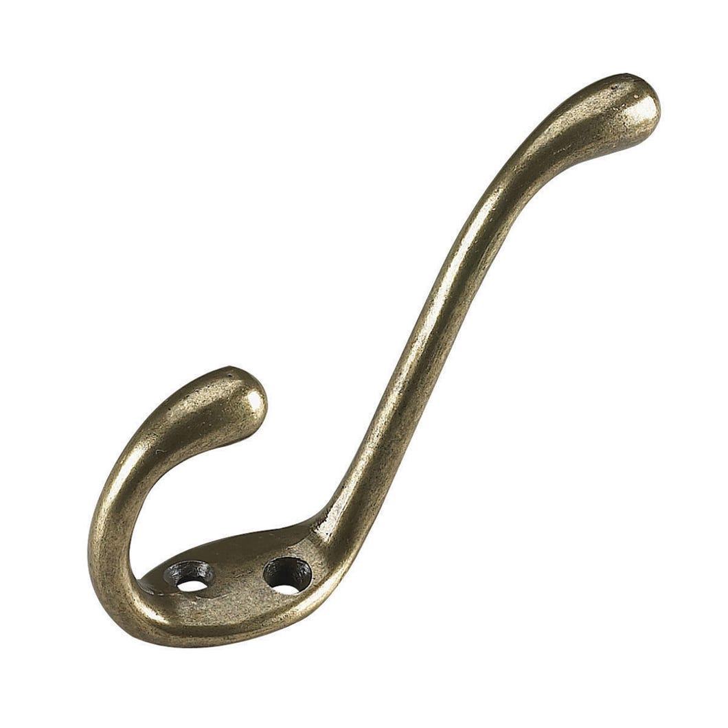 5 1/2-in. Heavy Duty Coat Hook, Antique Brass