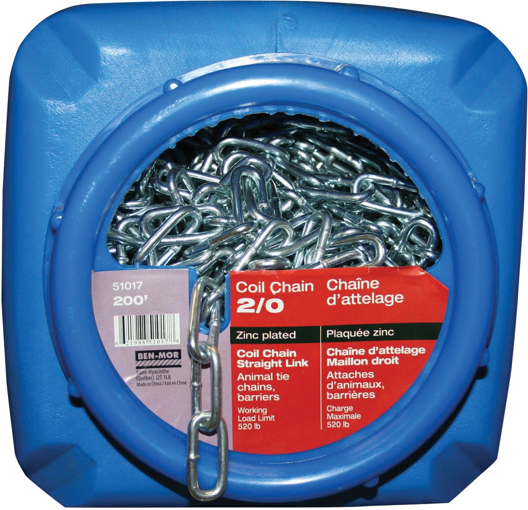 Coil chain staight link #2/0