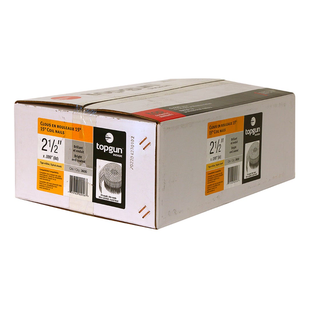 Air Nails in Roll, 15°, 2-1/2 in, 3600/box