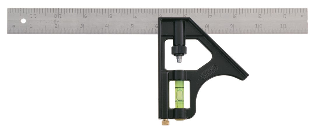 Combination Square with Easy-To-Read Vial, Metal Handle