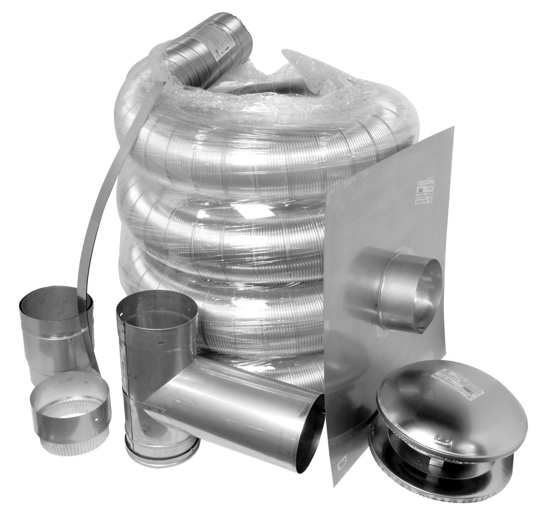 Complete Flex Kit, Stainless Steel, 6-in. X 25-Ft.