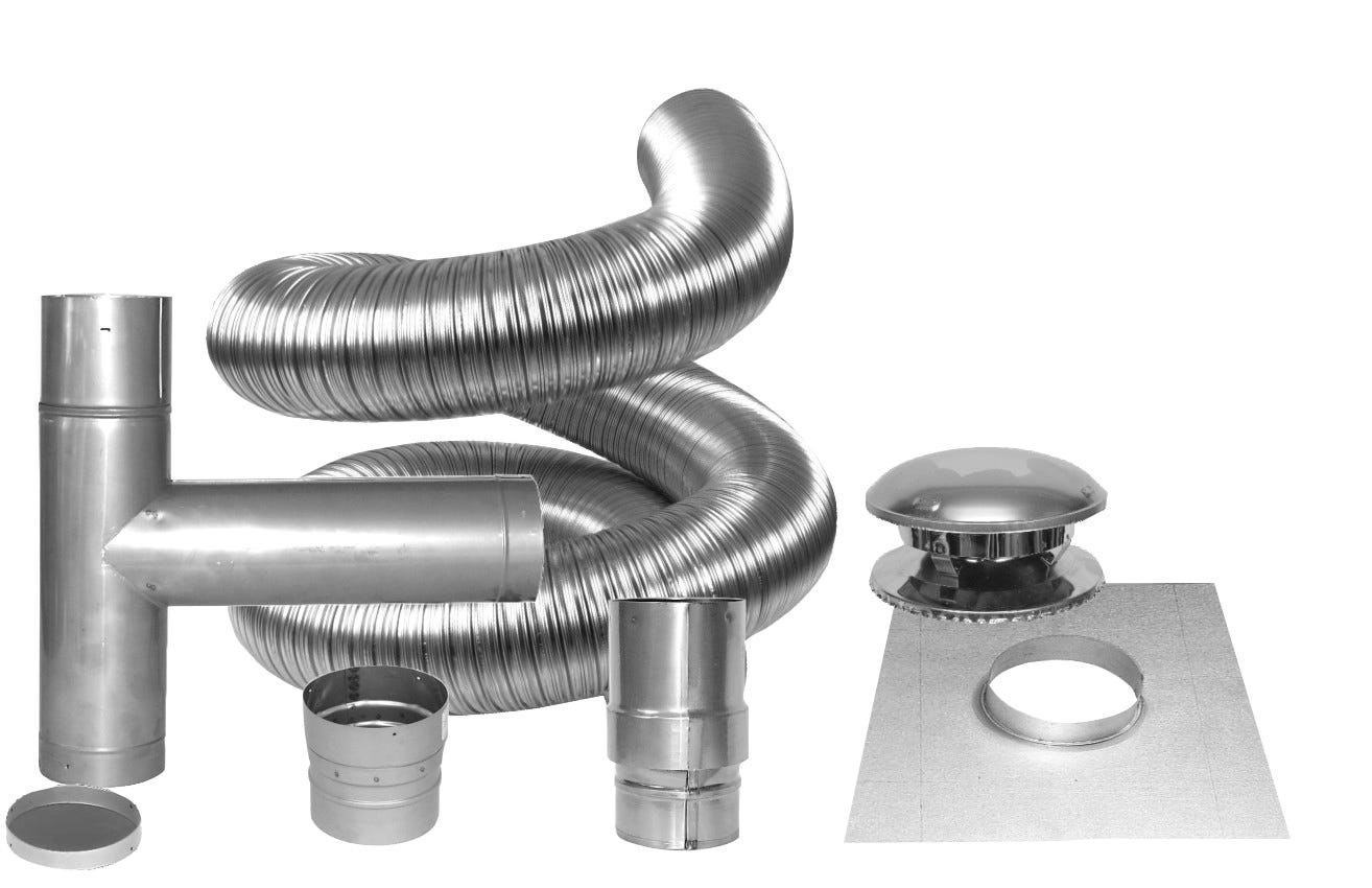 Complete kit flexible chimney liner