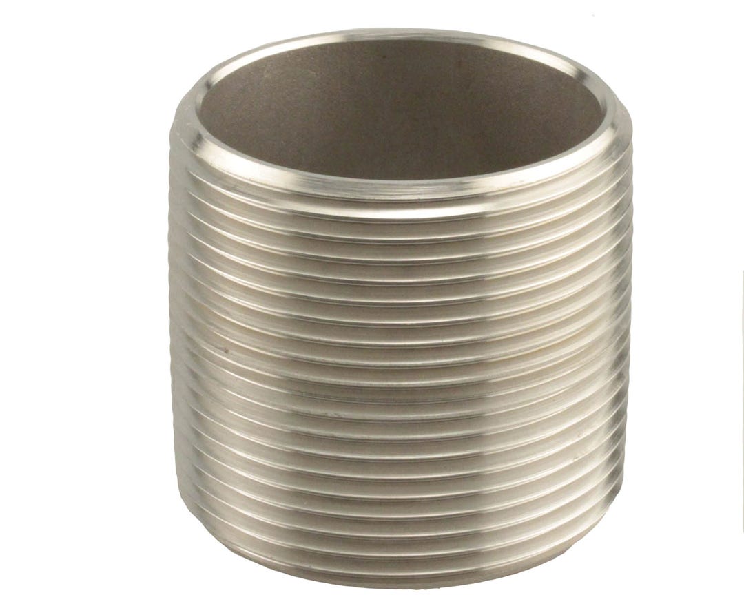 Connector 304 Stainless Steel Close Nipple, 1/2-in.