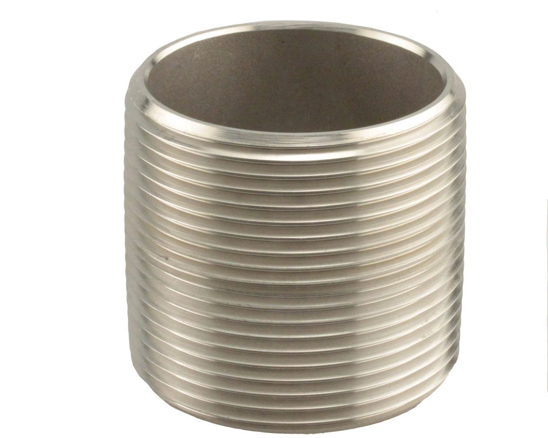 Connector 304 Stainless Steel Close Nipple, 1-in.