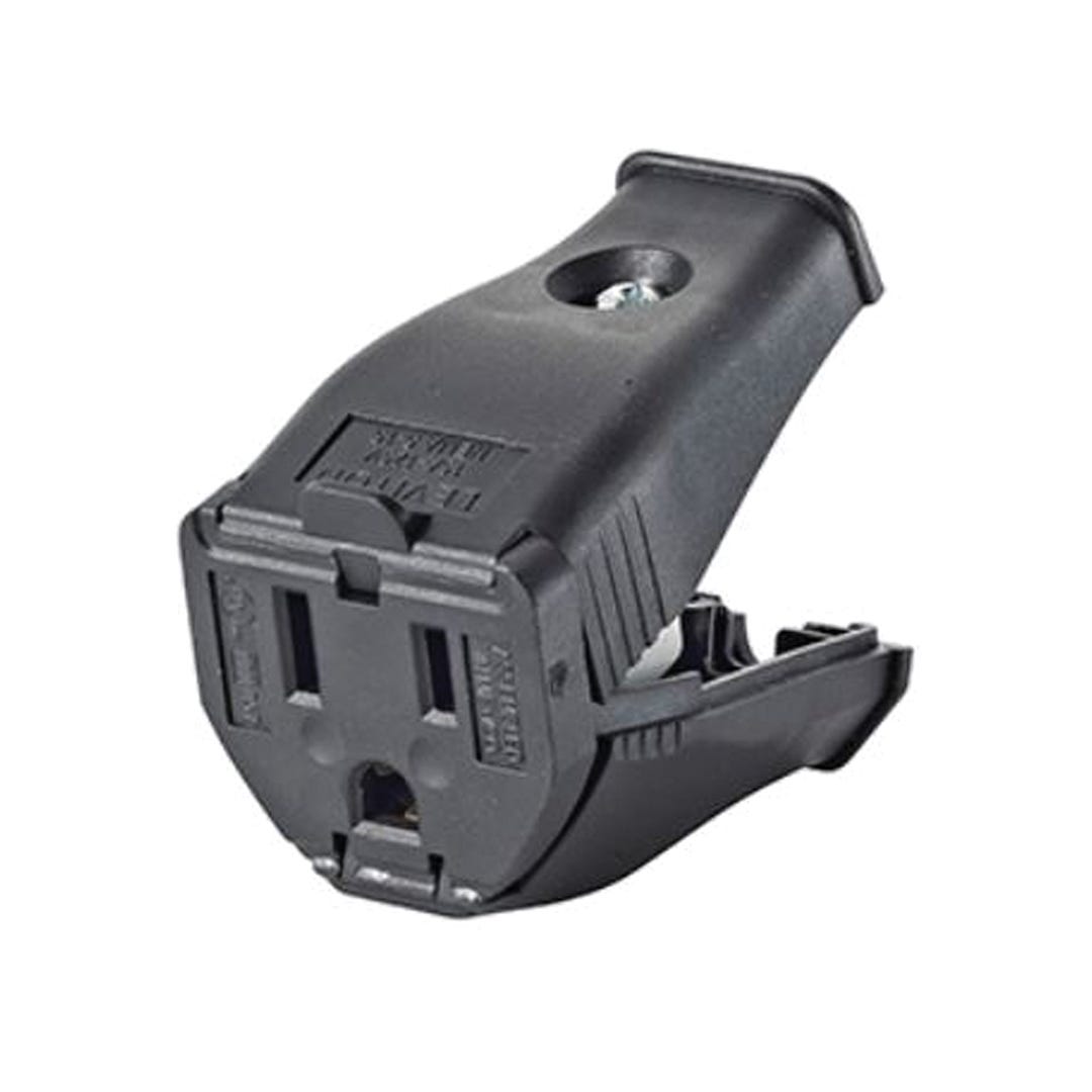 Connector female grounded thermoplastic outlet - rubber