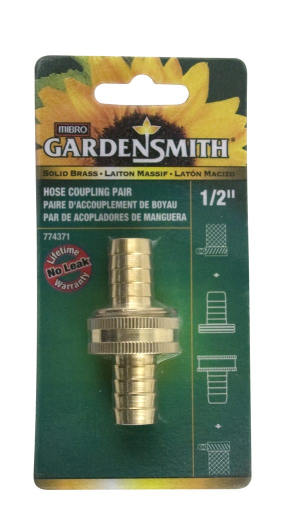 Garden Smith Hose Coupling Pair – 1/2’’ – Solid Brass