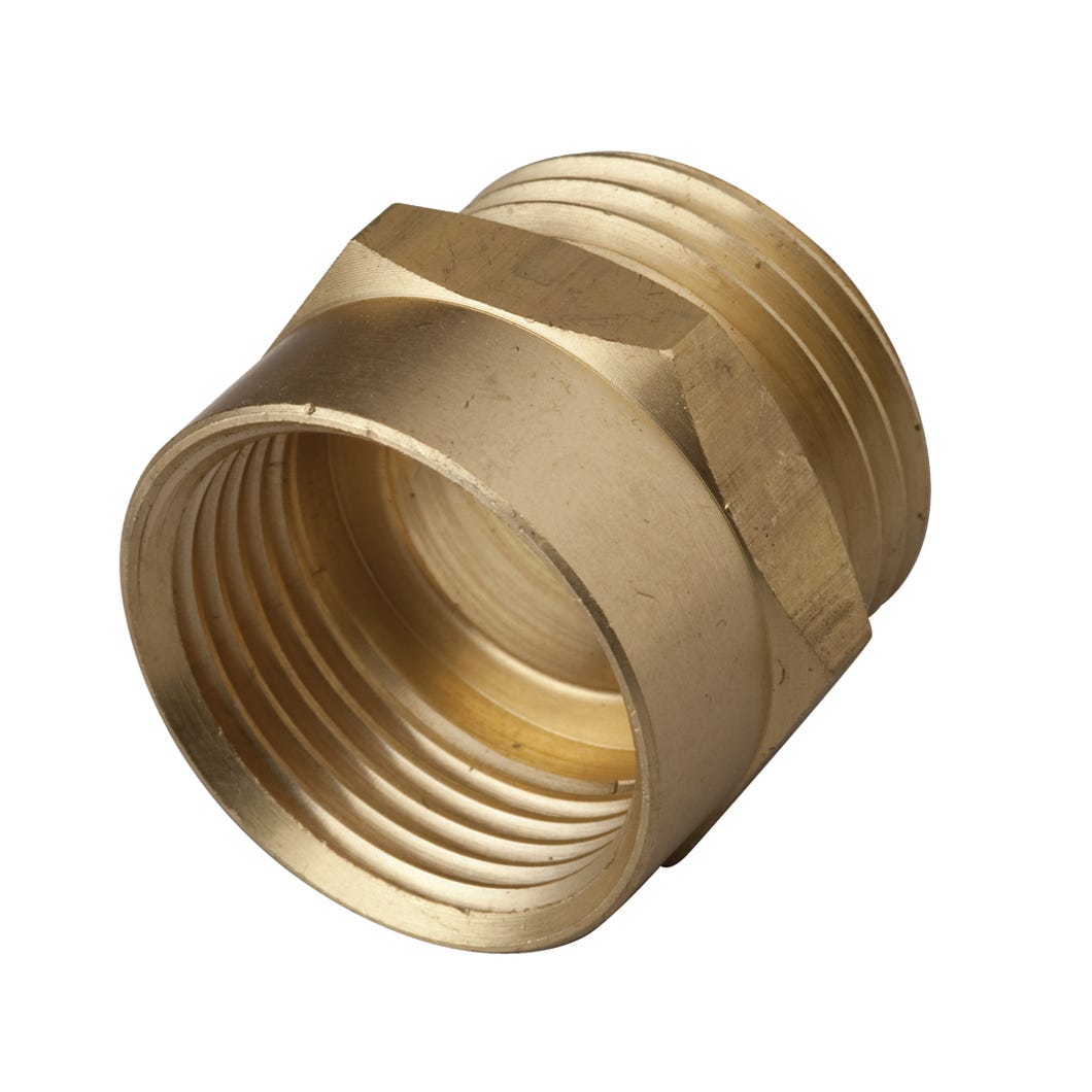 Connector for male hose to female - solid brass