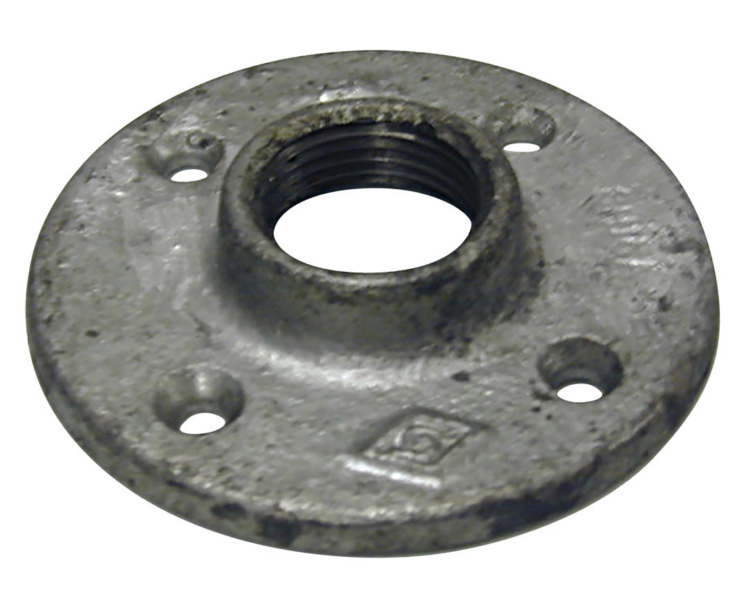 Galvanized Malleable Iron Connector Floor Flange, 1 1/2-in.