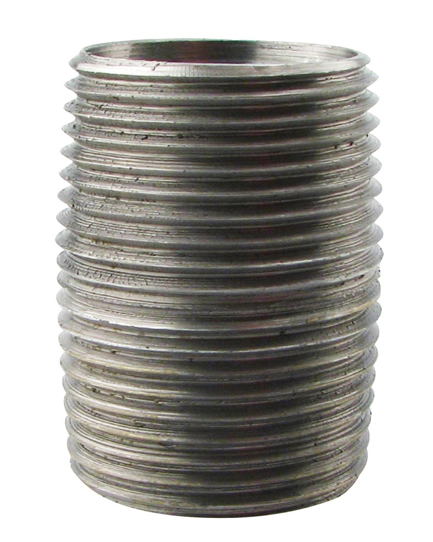 Galvanized Connector Nipple, Close, 1-in.