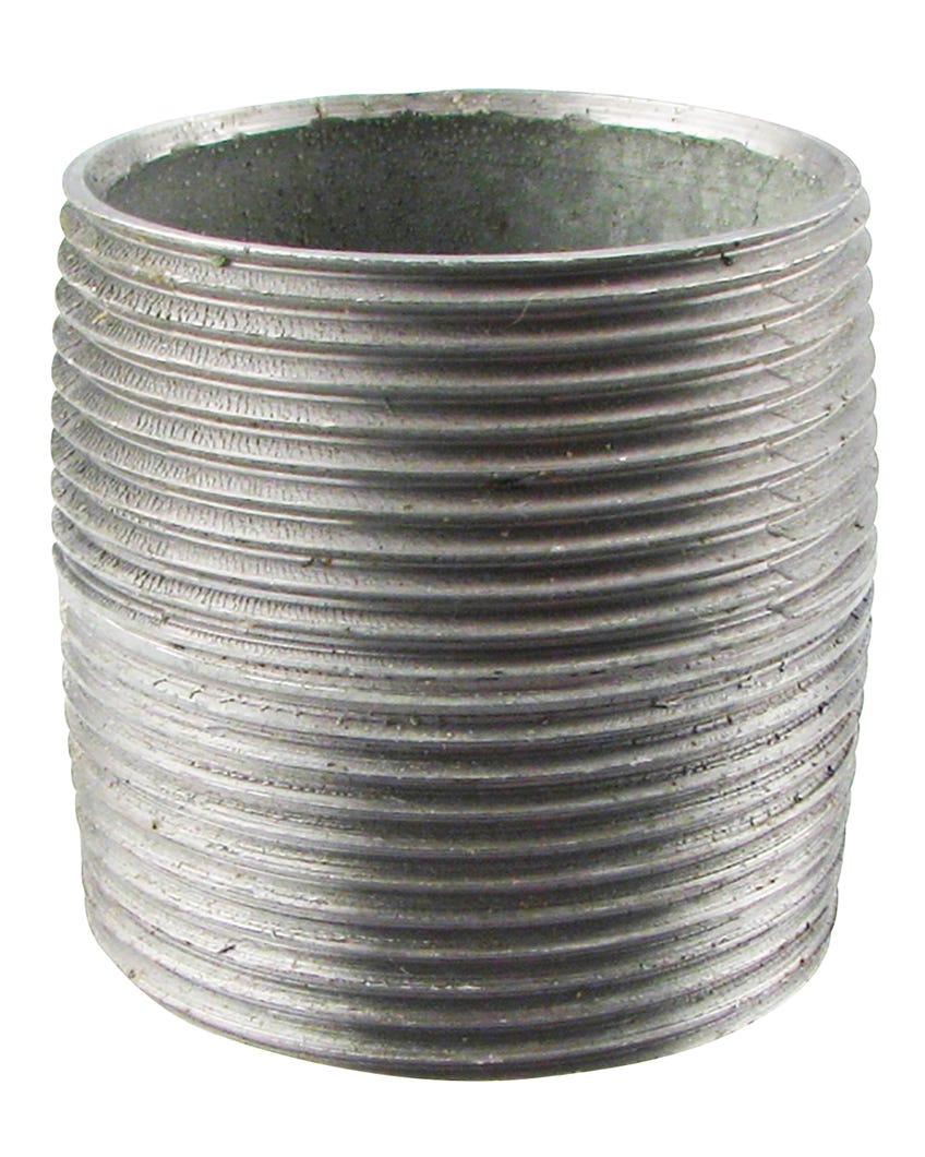 Galvanized Connector Nipple, Close, 2-in.