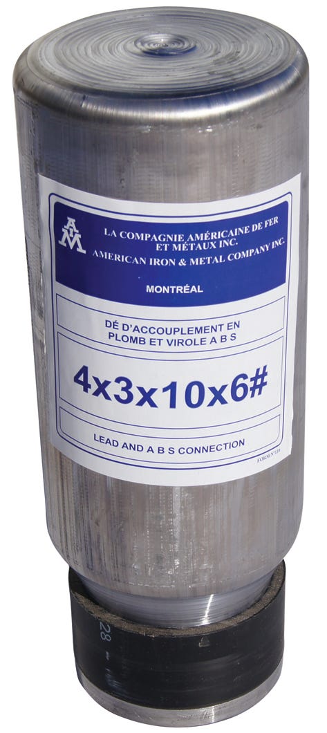 Connector lead and abs for toilet repair