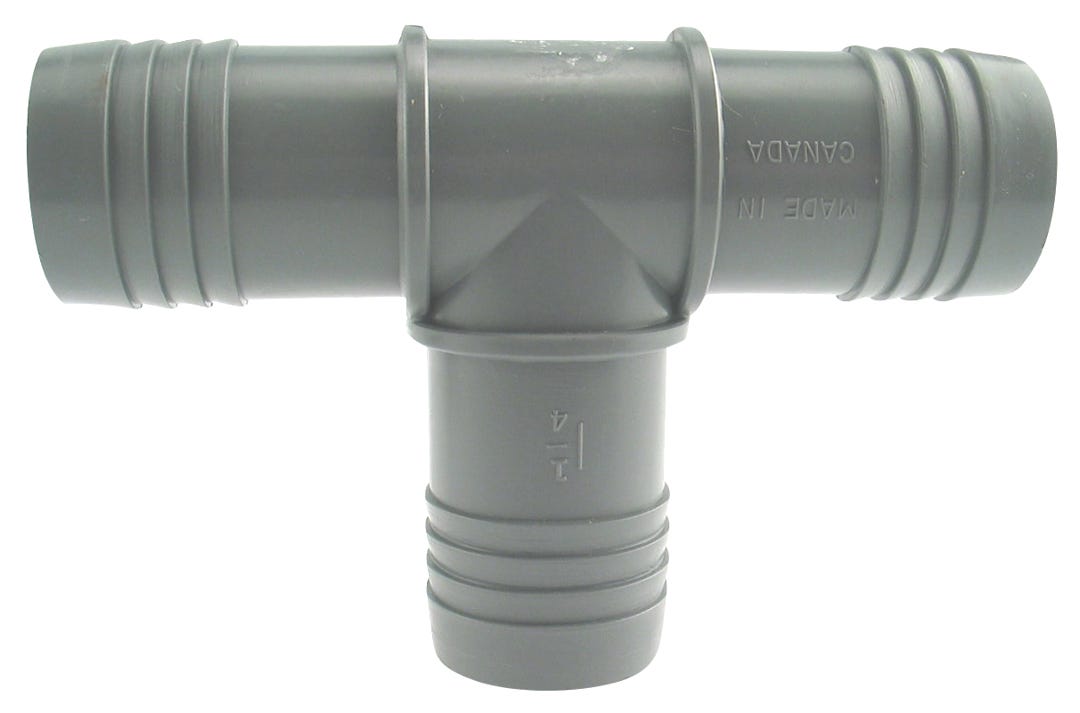 Connector Polypropylene Insert Tee, 1 1/4-in. INS X 1 1/4-in. INS X 1 1/4-in. INS