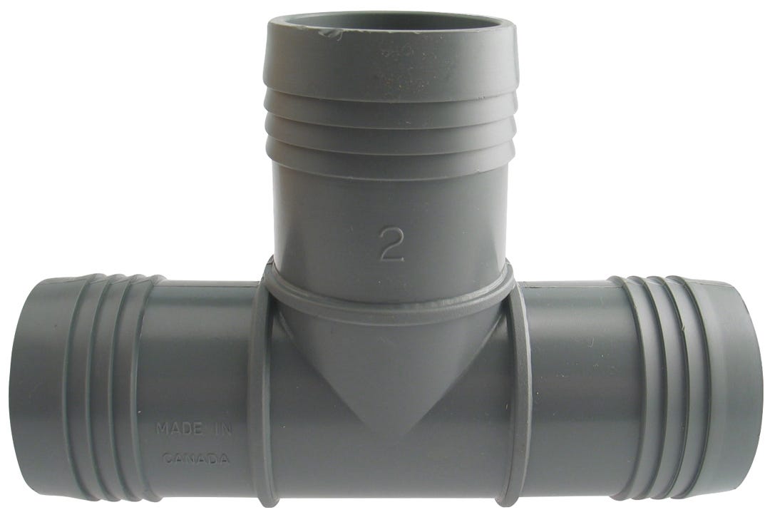 Connector Polypropylene Insert Tee, 2-in. INS X 2-in. INS X 2-in. INS