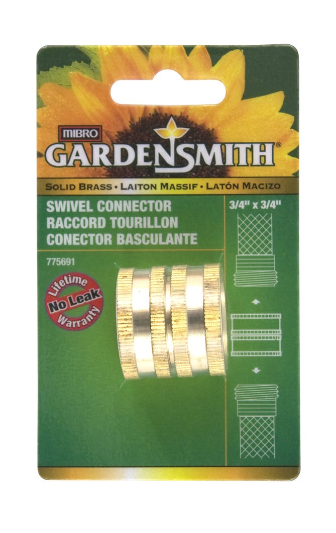 Garden Smith Swivel Connector, 3/4-in. X 3/4-in., Solid Brass