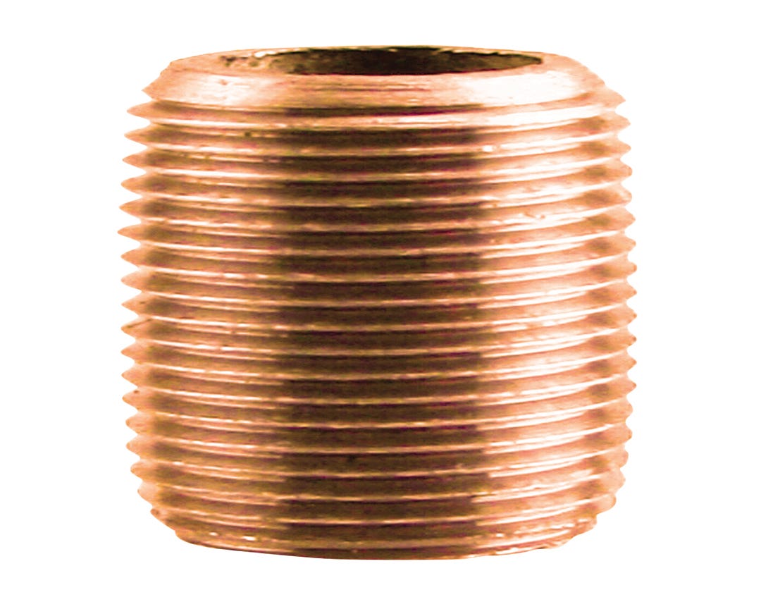 Connector Threaded Both Ends Brass Nipple, 1/2 X Close