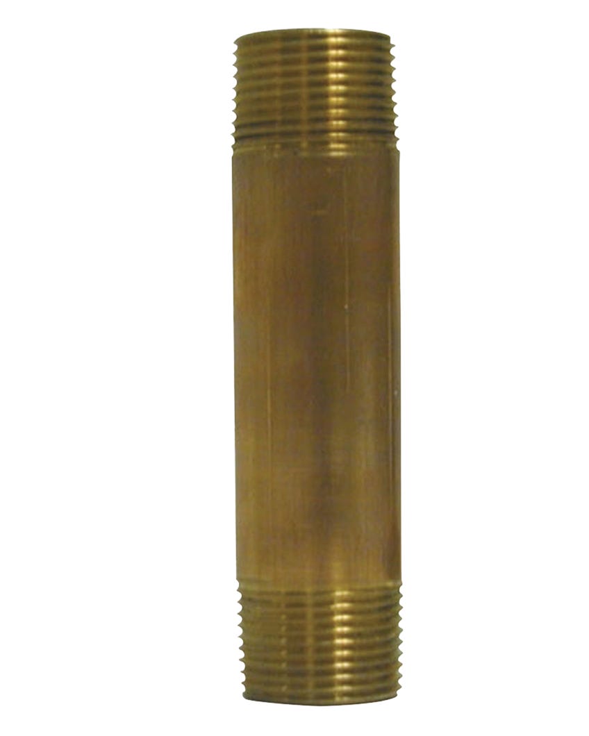 Connector Threaded Both Ends Brass Nipple, 1/2-in. X 5-in.