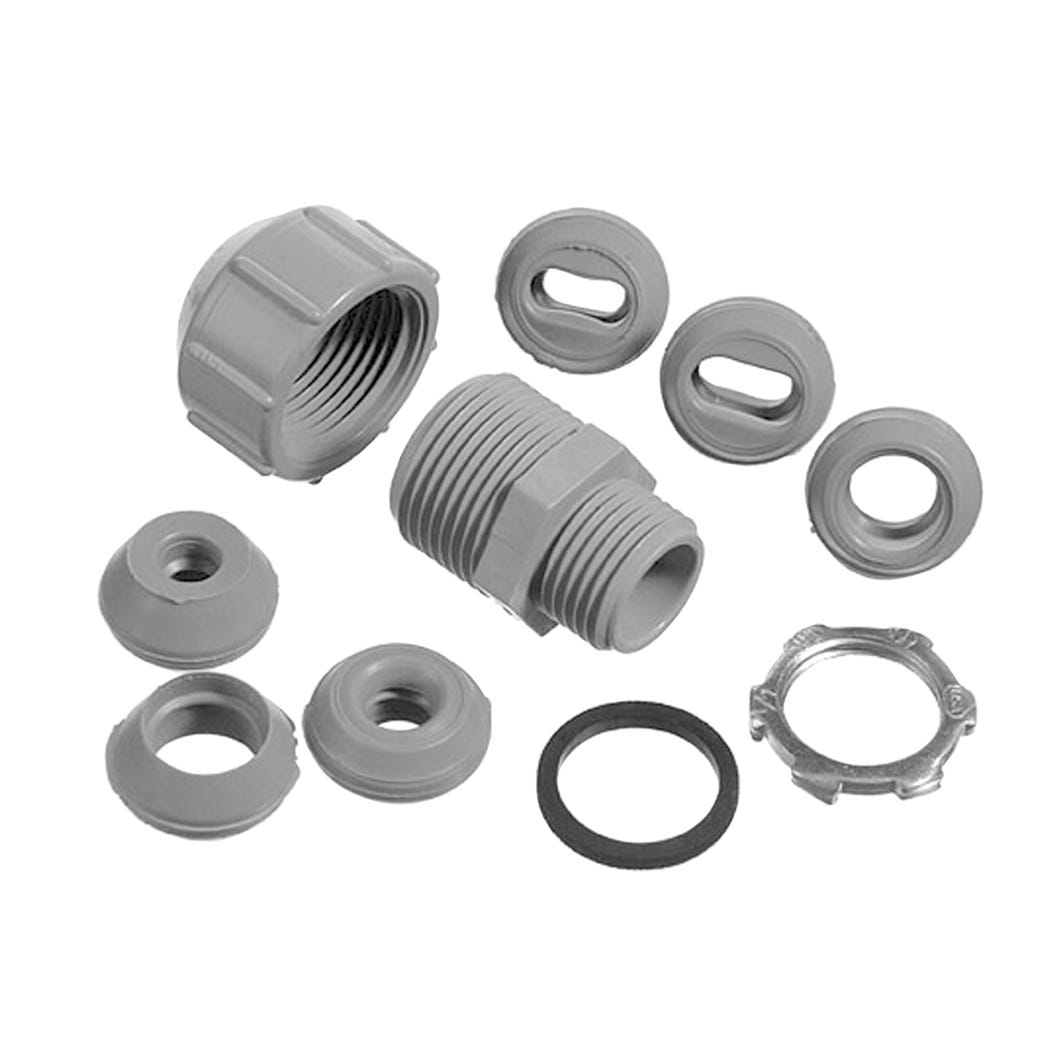 Connector Threaded Strain Relief, PVC