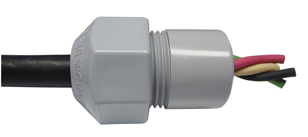 Connector Unthreaded Strain Relief, PVC