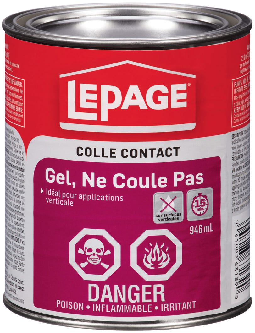 Contact Cement Gel/No Drip, 946ml