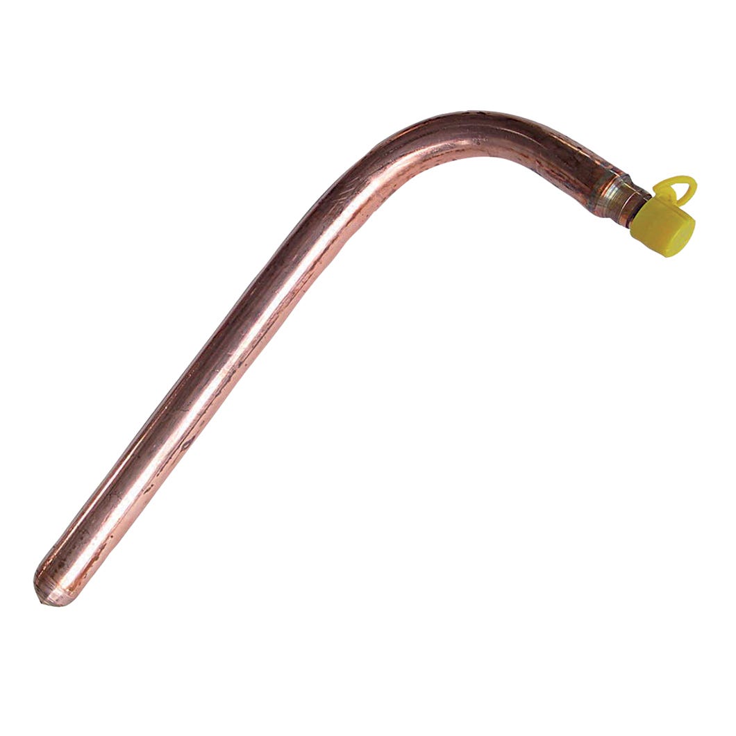 Copper stud-out elbow for plumbing end line