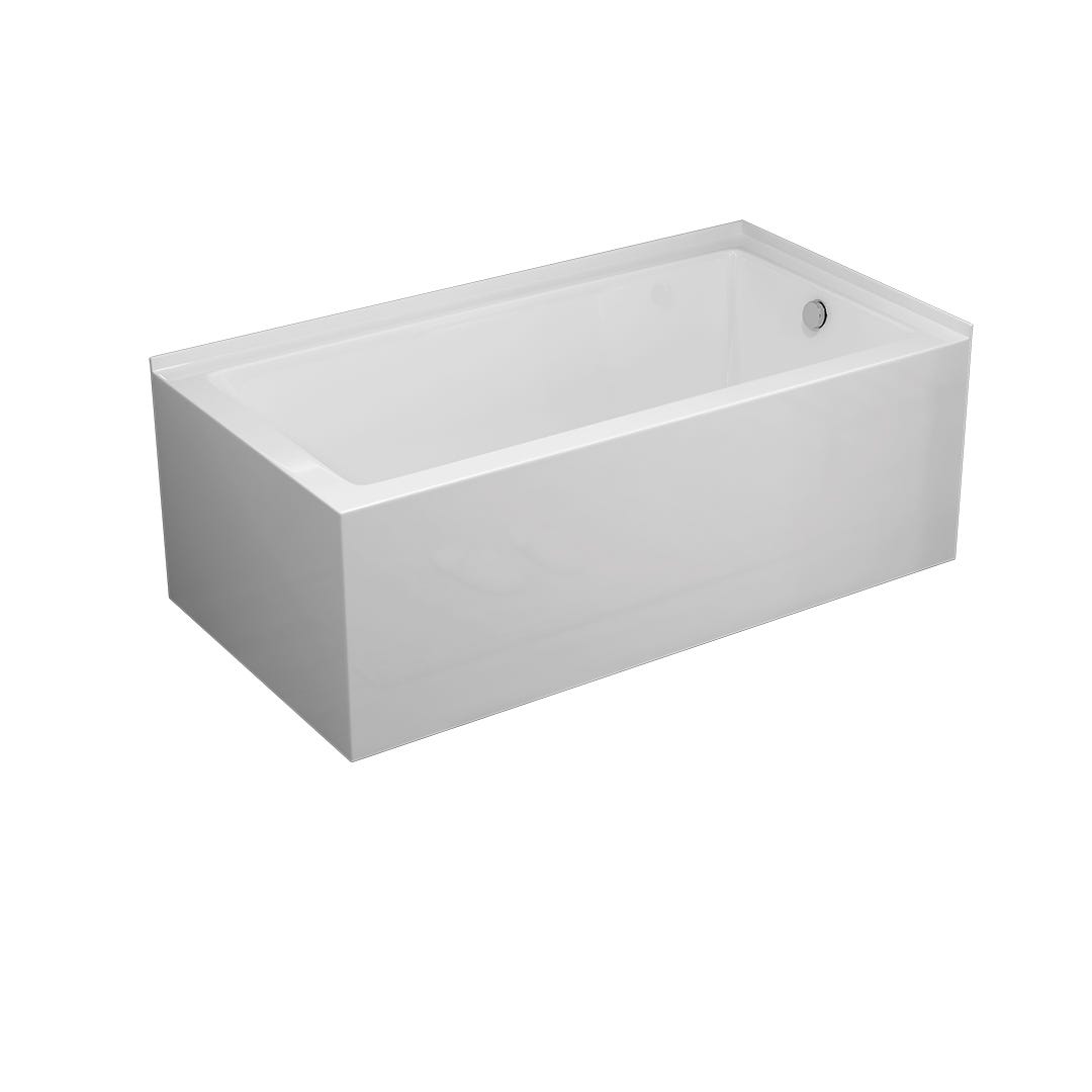 Corner bathtub, right side drain
