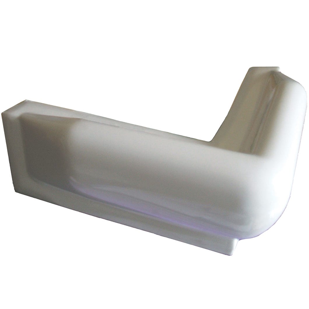 Dock Edge PVC Corner Bumper, White, 9-in. X 9-in.