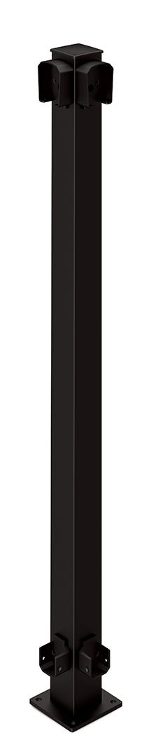 Corner Post for Aluminum Outdoor Railing Section, 43-in.