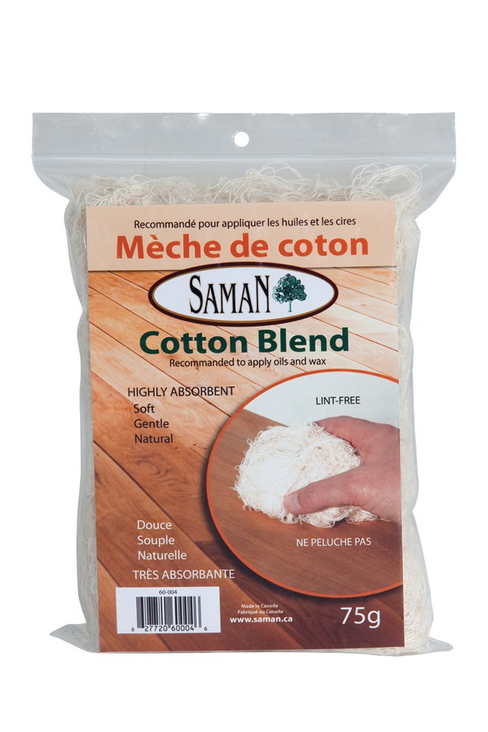 Cotton blend to apply oils / wax