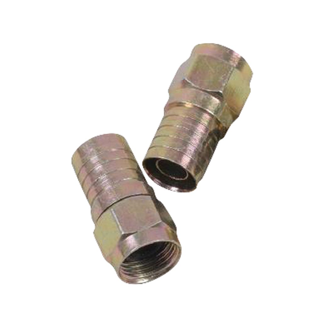 Crimp-on 'f' coaxial connectors for rg6 cable