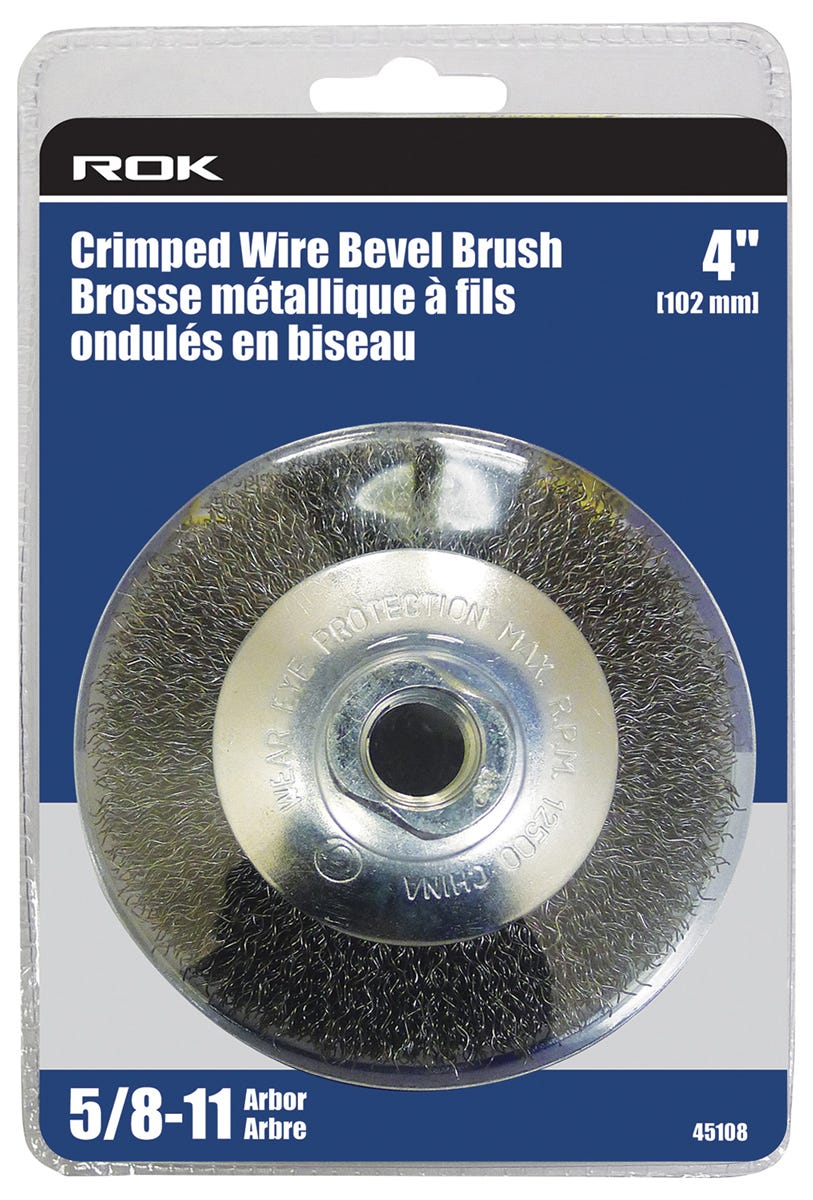 Crimped Wire Bevel Brush, 4-in.