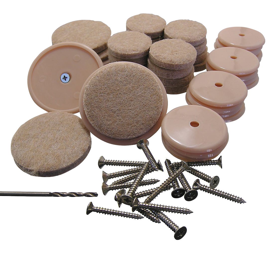 Cup / felt furniture swivel glide kit with screw