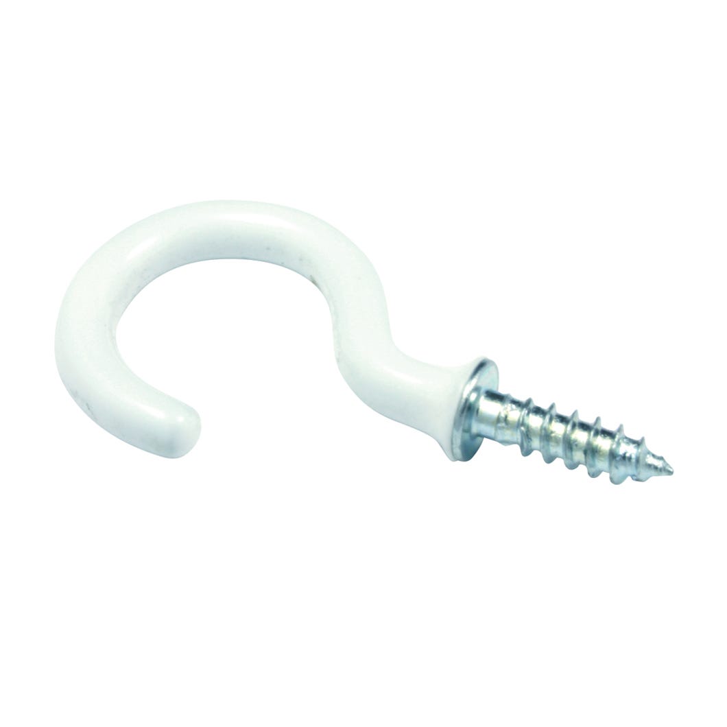 Cup hook white - 1 1/4 in 3/Pack
