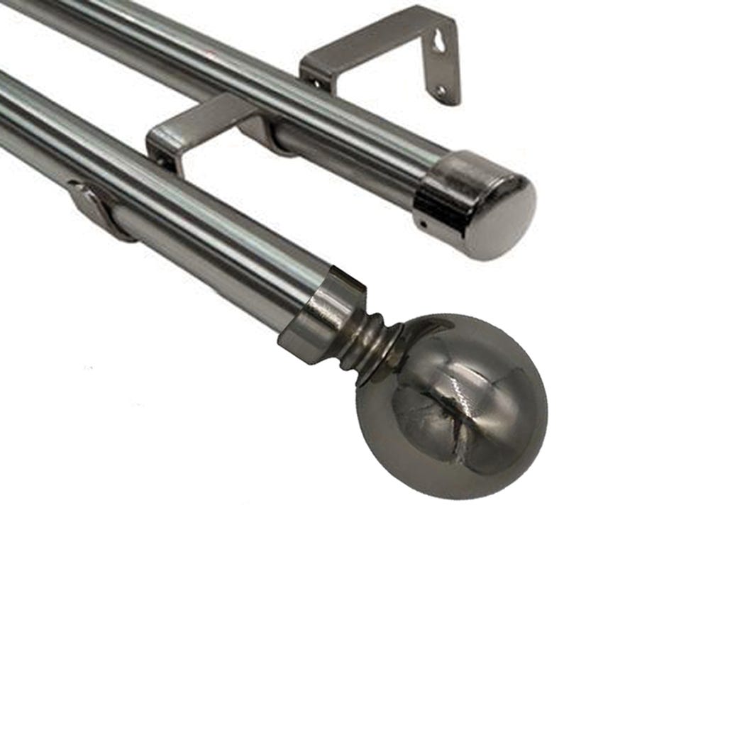 Prestige Double Curtain Rod, 28-in. to 48-in., Brushed Nickel