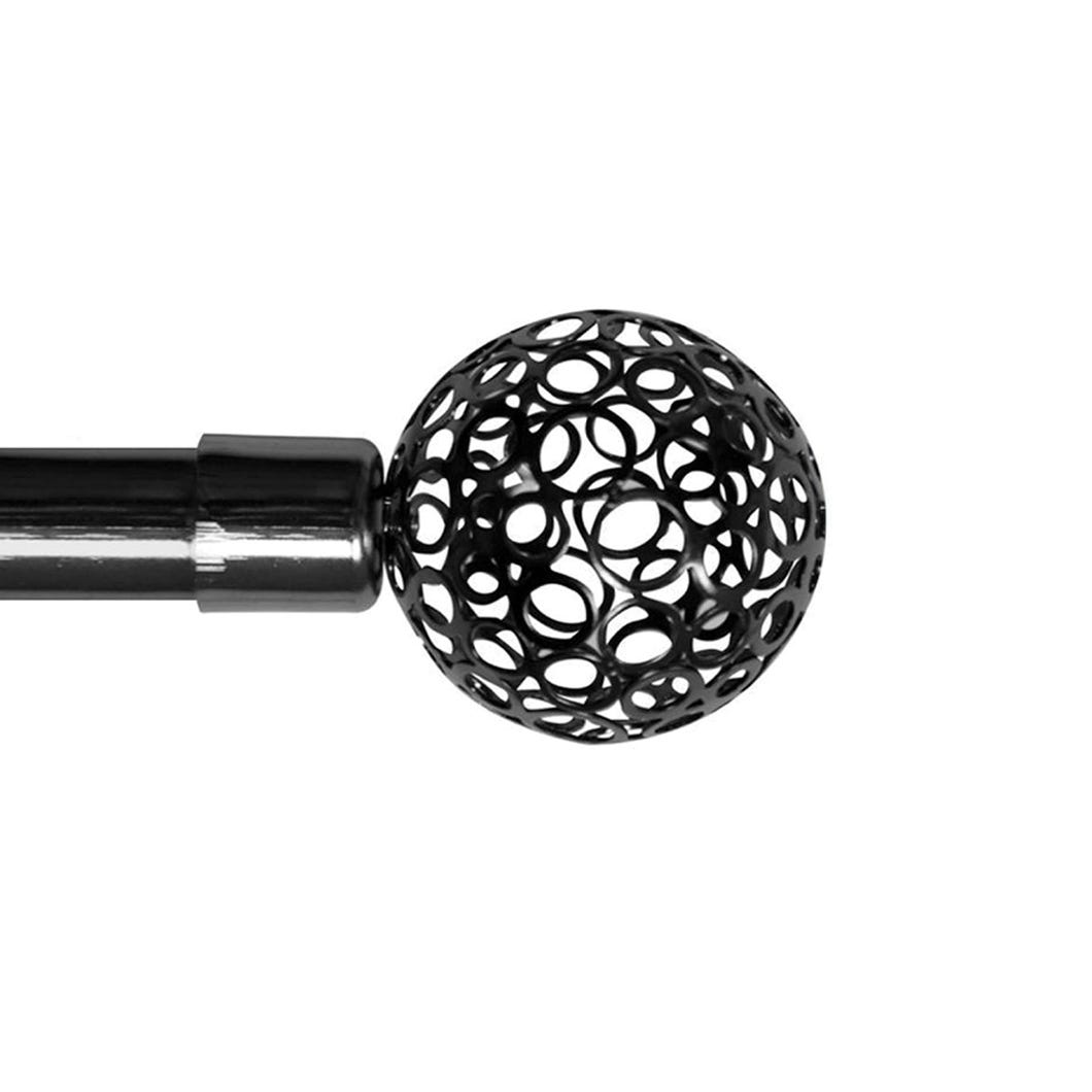 Lyra Adjustable Curtain Rod, 66-in. to 120-in., Black