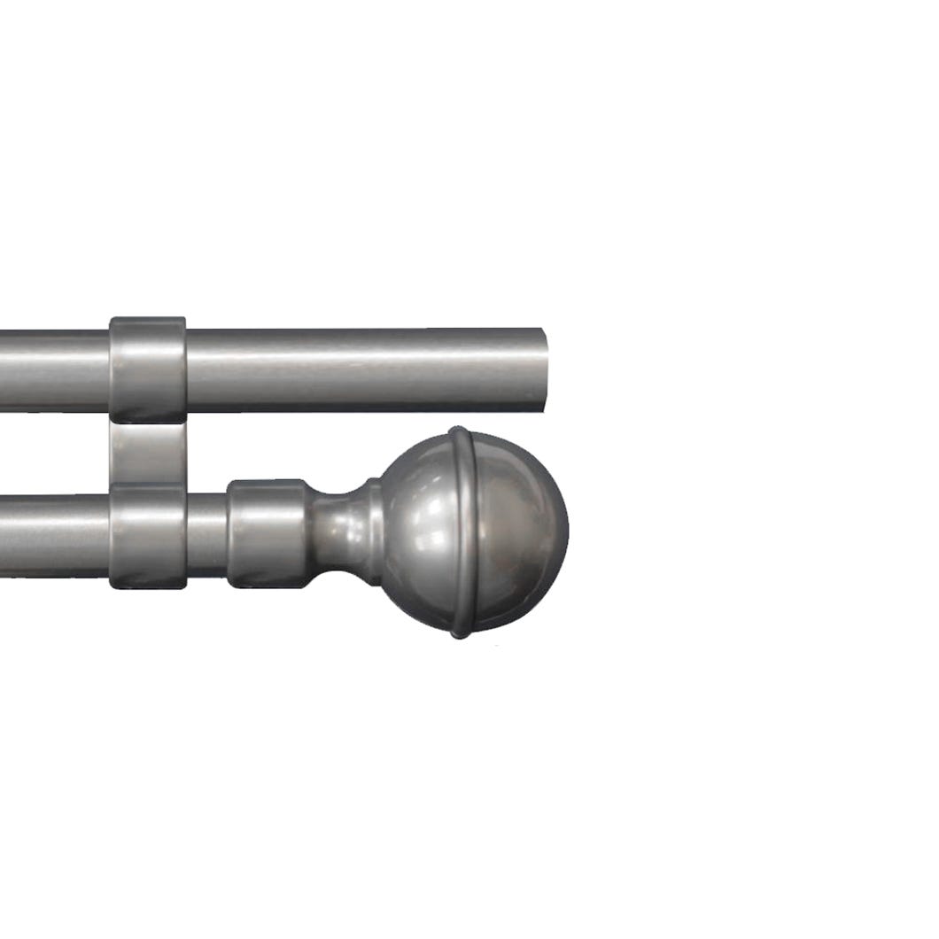 Prestige Adjustable Double Curtain Rod, 28-in. to 48-in., Gunmetal Grey