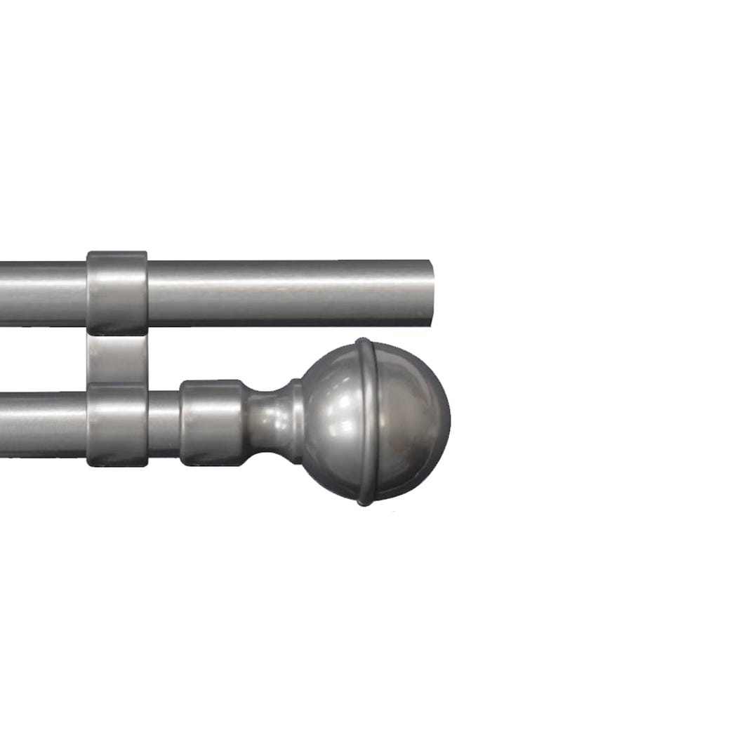 Prestige Double Curtain Rod, 66-in. to 120-in., Gunmetal Grey