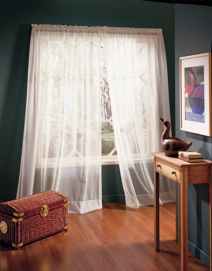 Rod Pocket Sheer Panel, 112-in. X 108-in., White