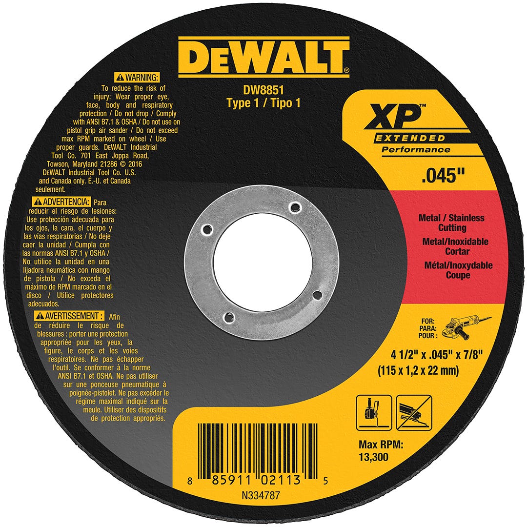 Dewalt XP Cutting Wheel, 4-1/2-in