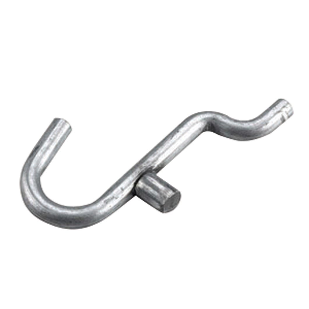 Cuved hook in metal for pegboard