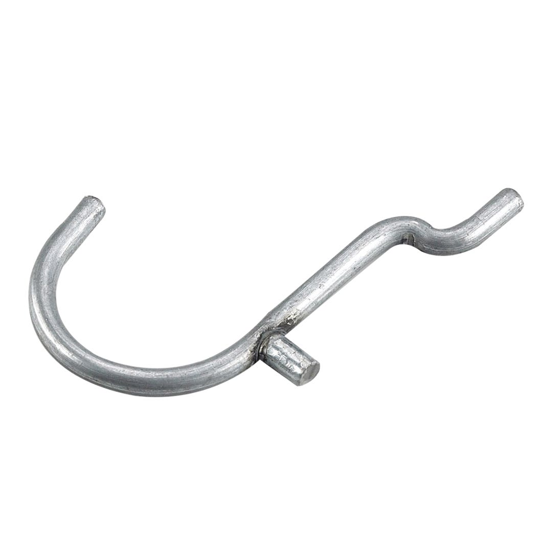 Cuved hook in metal for pegboard