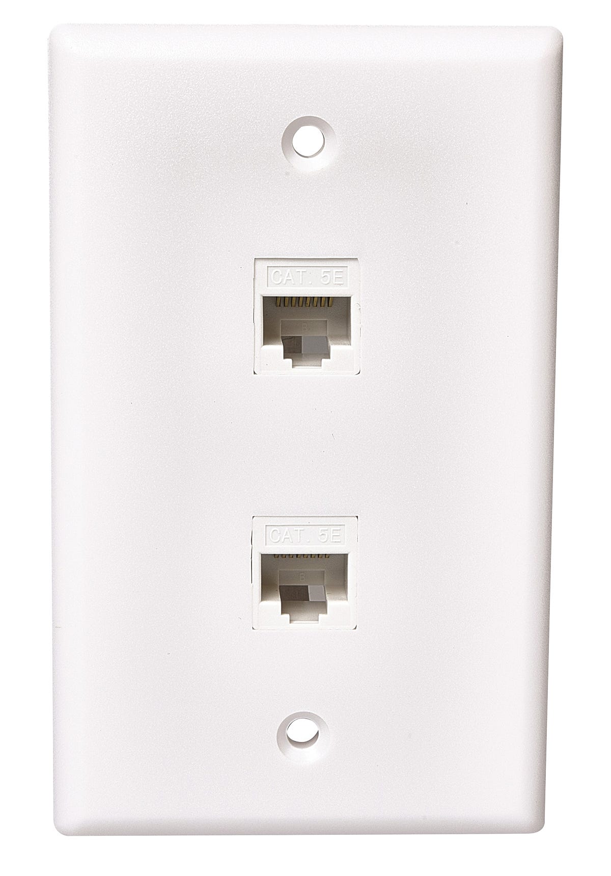 Data Wall Plate 2 Jacks, 2.76-in. X 1.23-in. X 4.51-in., White