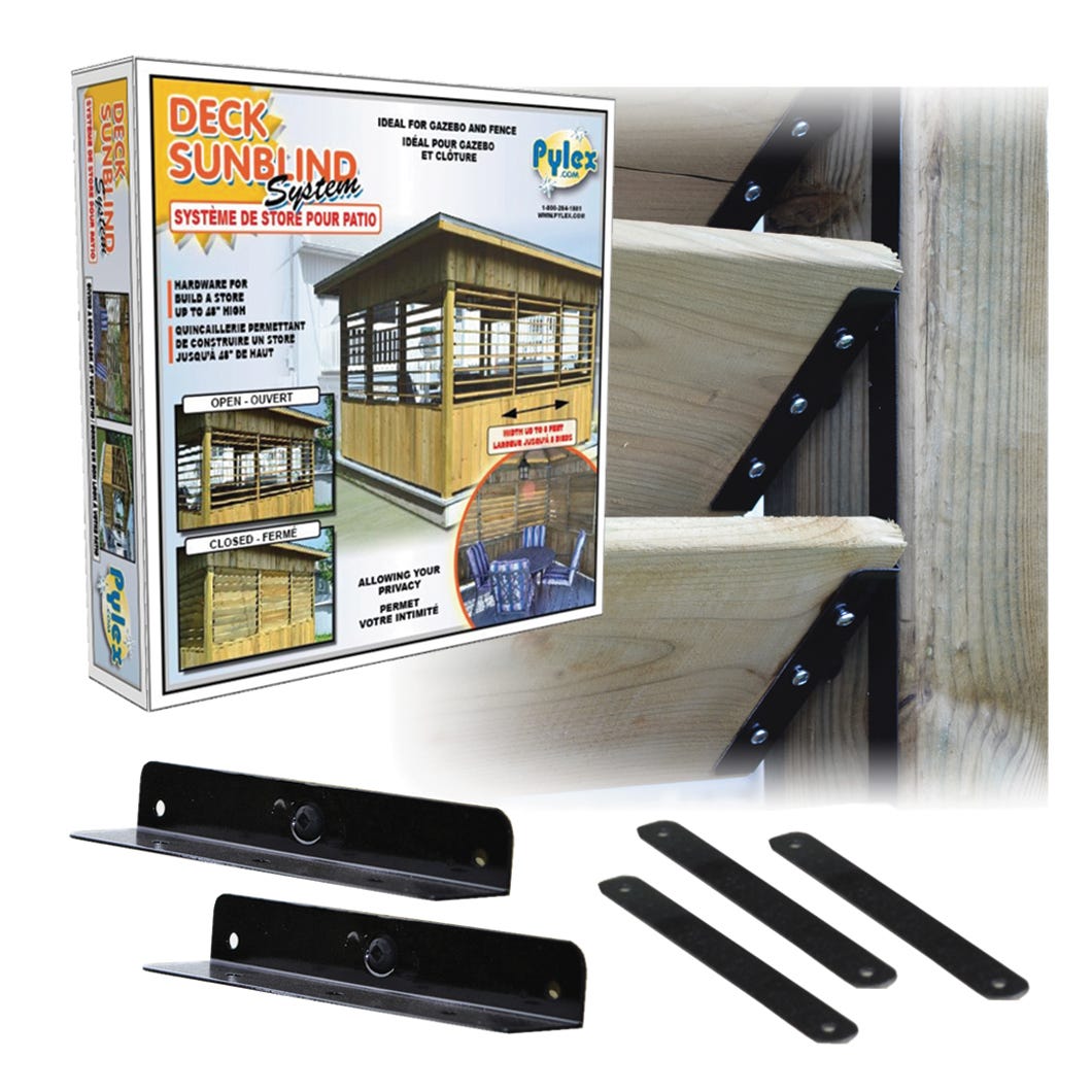 Deck Sunblind System, 48-in., Black