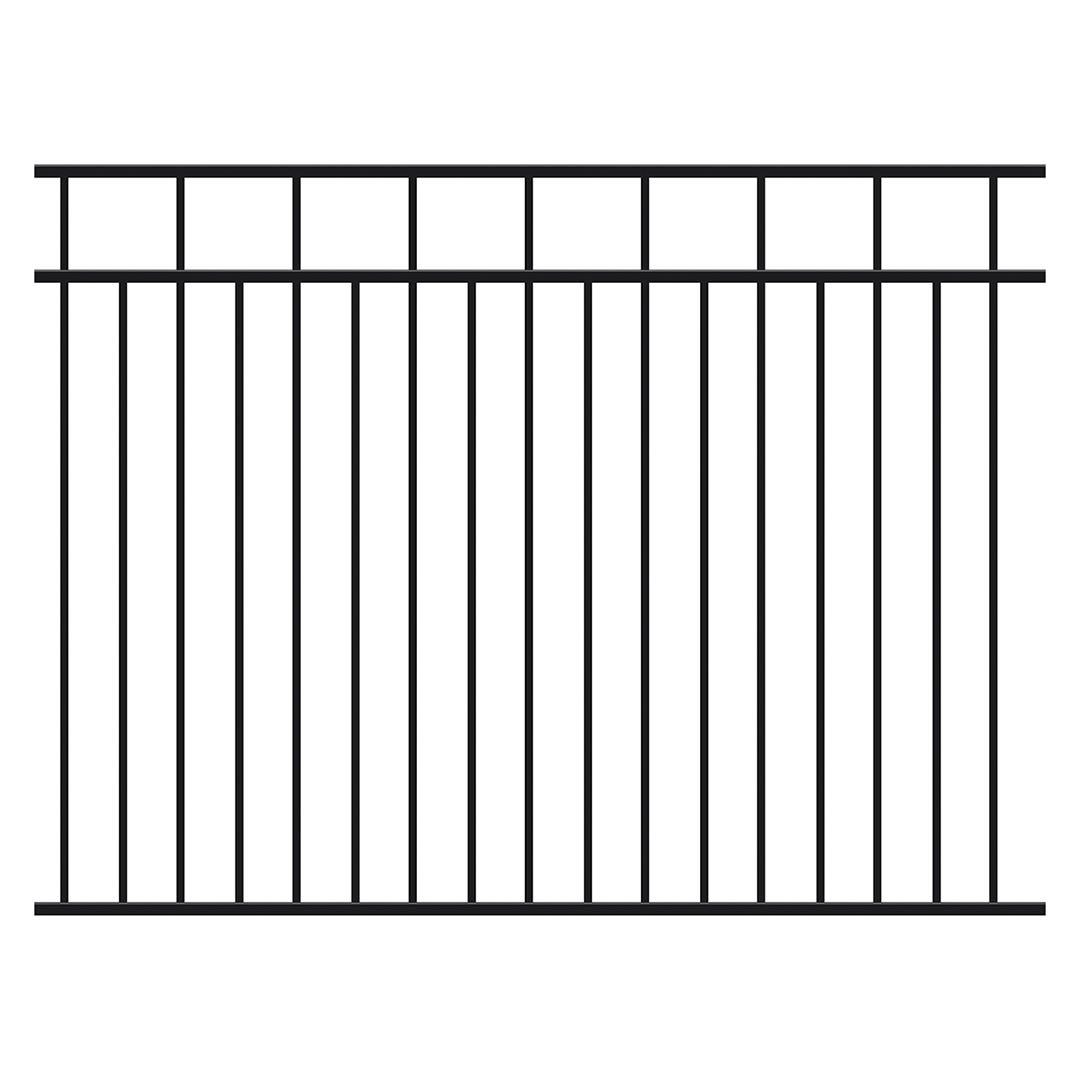Aluminum Rail Section Fence Wide No Finials, 4-ft. X 70 1/4-in.