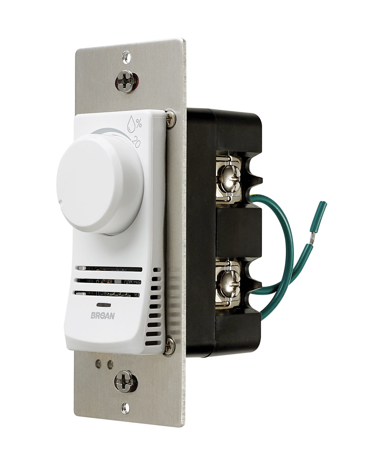 Wall-mounted humidity sensor for bathroom fans